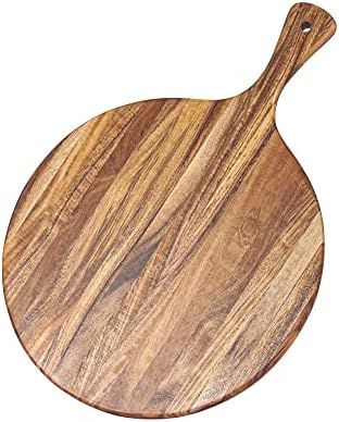 KARRYOUNG Wooden Pizza Peel (16"x12")–Acacia Wood Round Pizza Paddle & Cutting Serving Board fo... | Amazon (US)