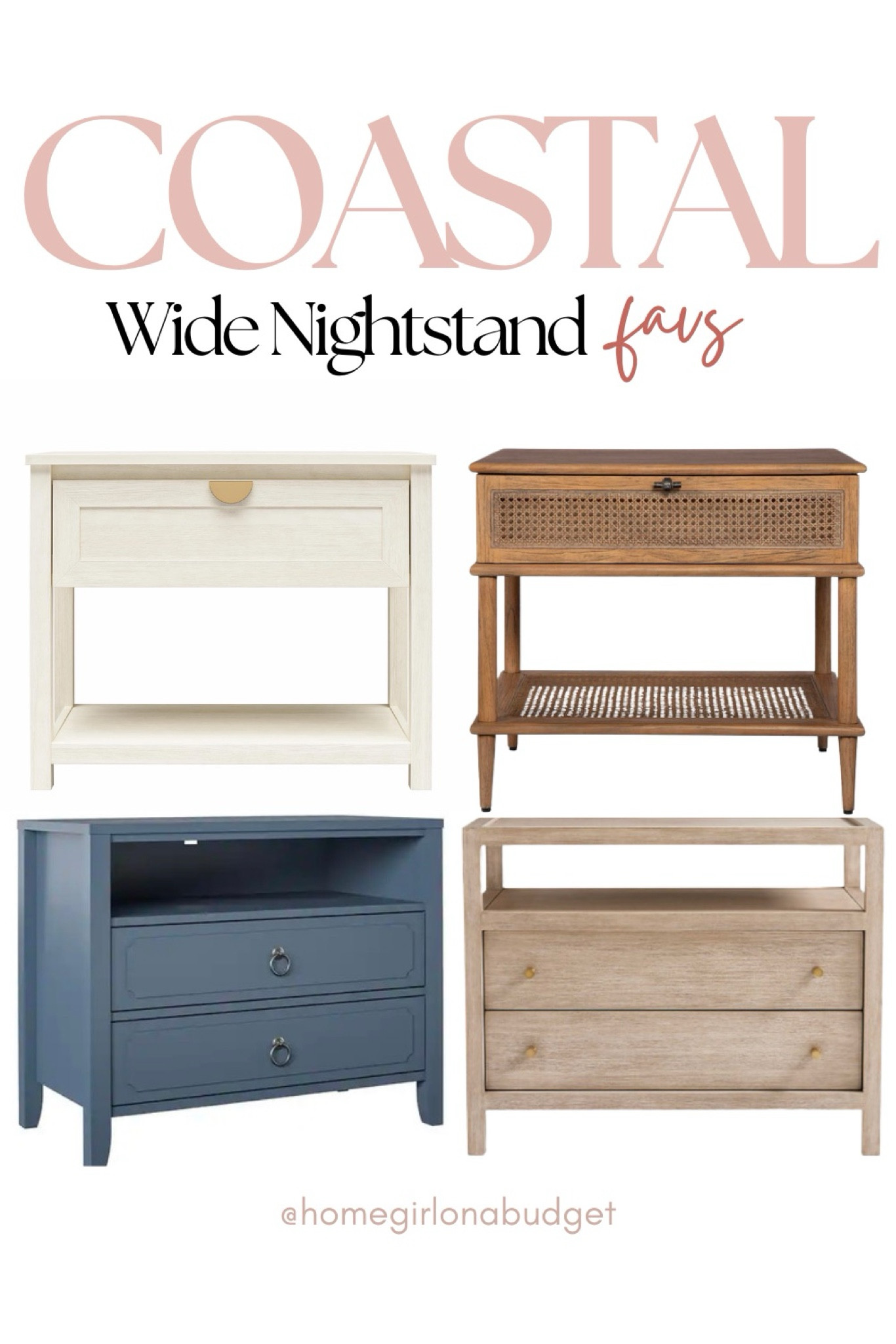 Wide coastal nightstands on a budget, (4/19)

#LTKhome #LTKstyletip