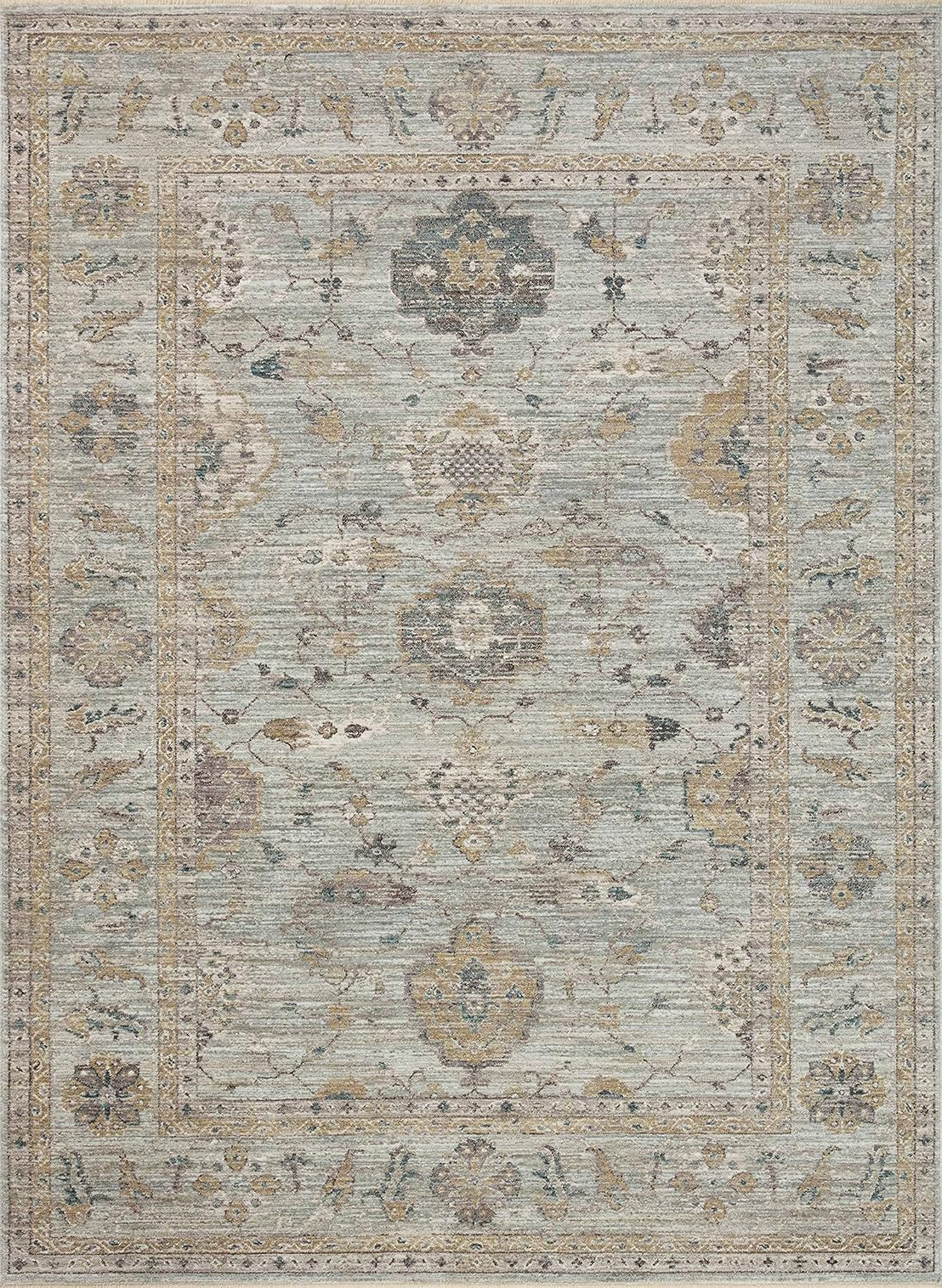 Magnolia Home by Joanna Gaines x Loloi Millie Collection MIE-02 Sky / Gold 7'-10" x 10' Area Rug | Amazon (US)