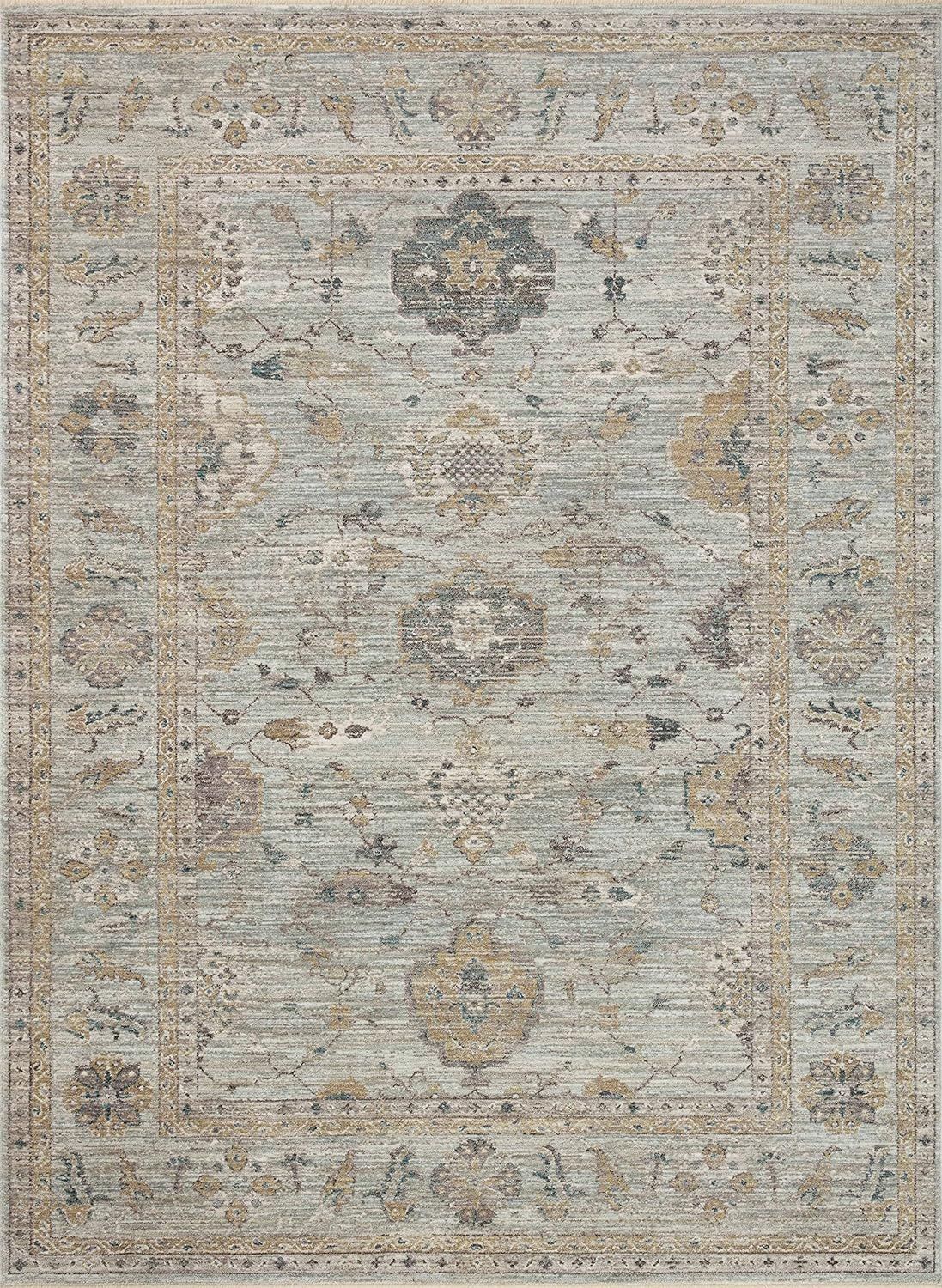 Magnolia Home by Joanna Gaines x Loloi Millie Collection MIE-02 Sky / Gold 7'-10" x 10' Area Rug | Amazon (US)