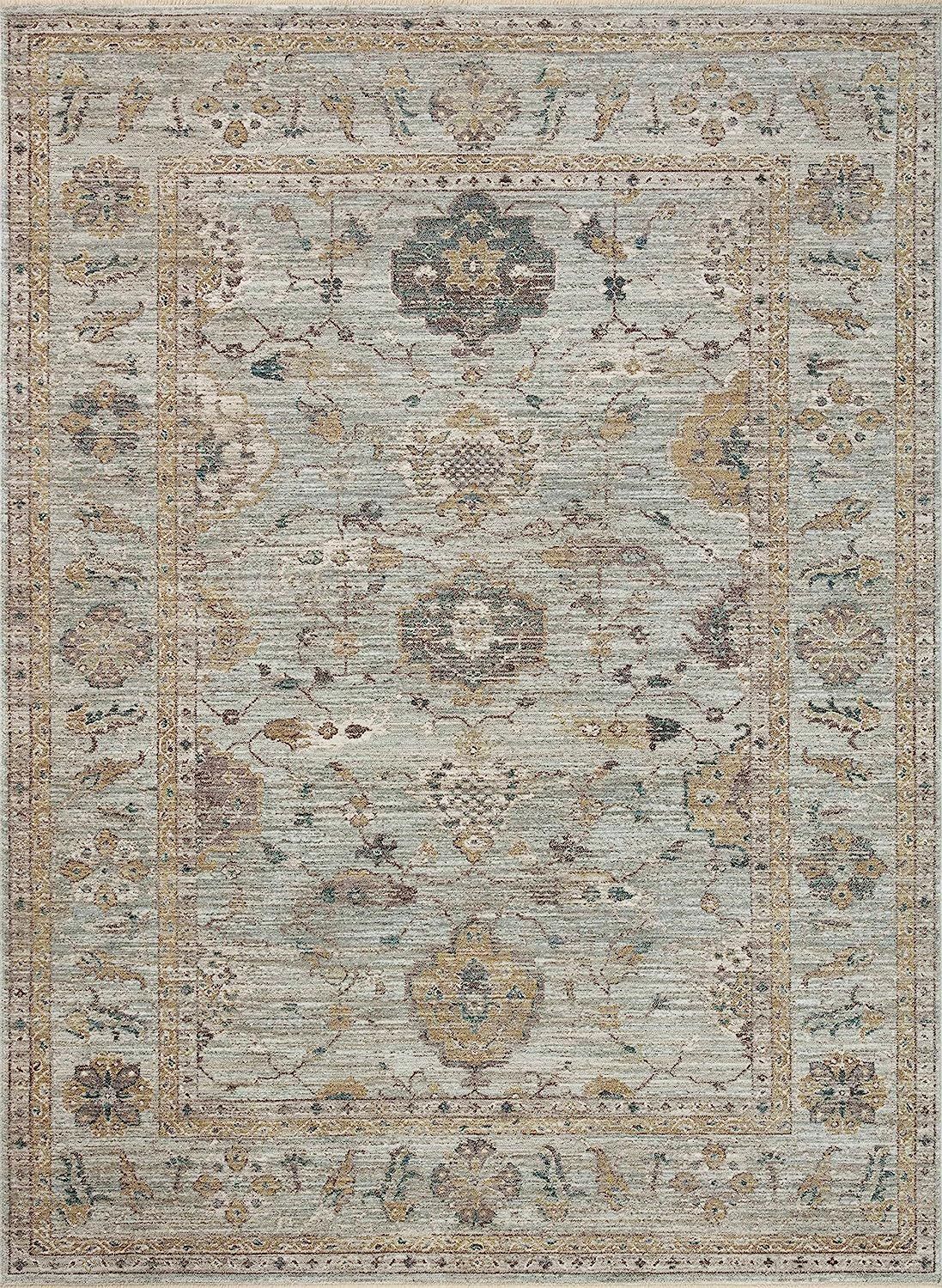 Magnolia Home by Joanna Gaines x Loloi Millie MIE-02 Collection Sky / Gold 7'-10" x 10' Area Rug | Amazon (US)