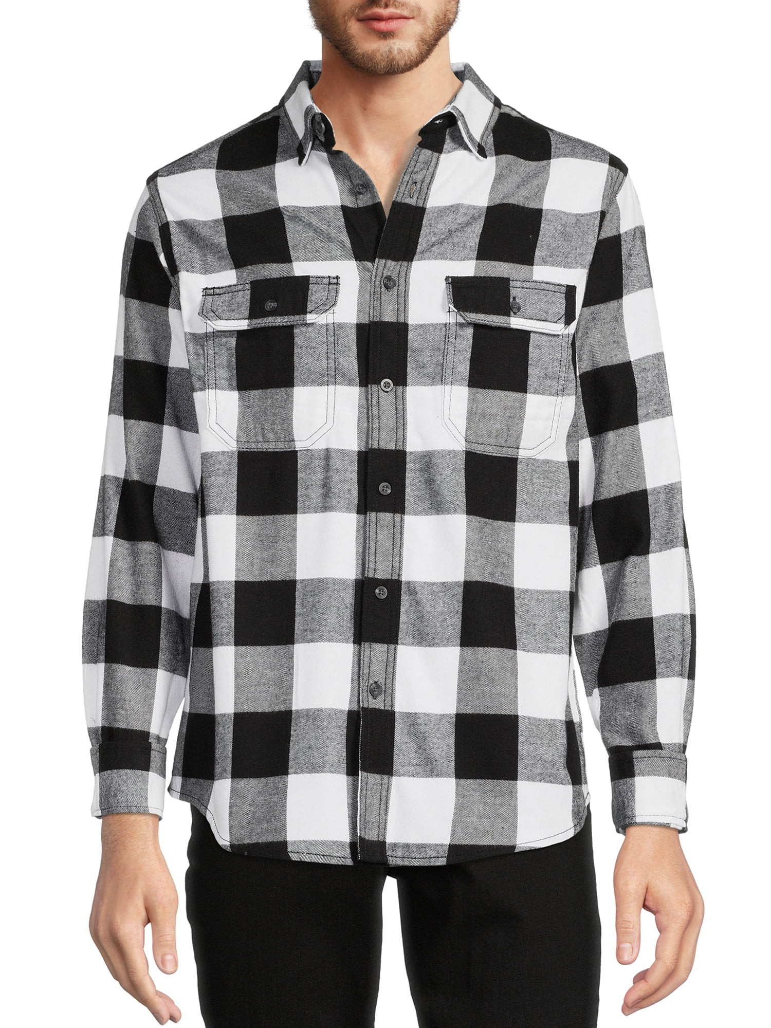 George Men's Long Sleeve Flannel Shirt - Walmart.com | Walmart (US)