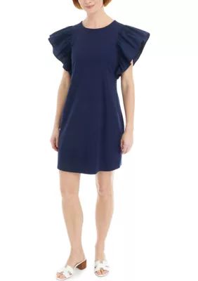 Crown & Ivy™ Women's Flutter Sleeve Ponte Dress | Belk
