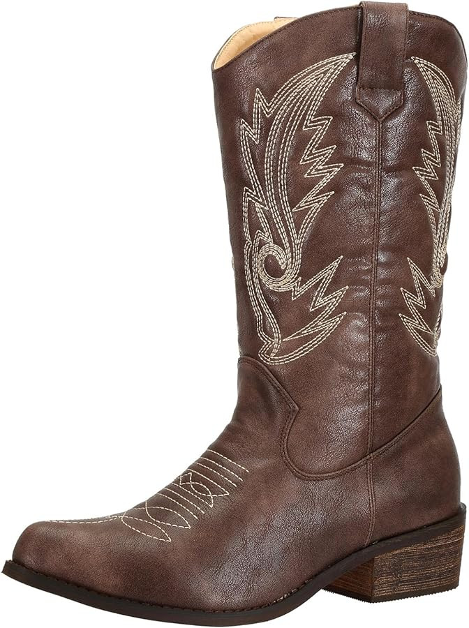 SheSole Women's Wide Calf Western Cowgirl Cowboy Boots | Amazon (US)