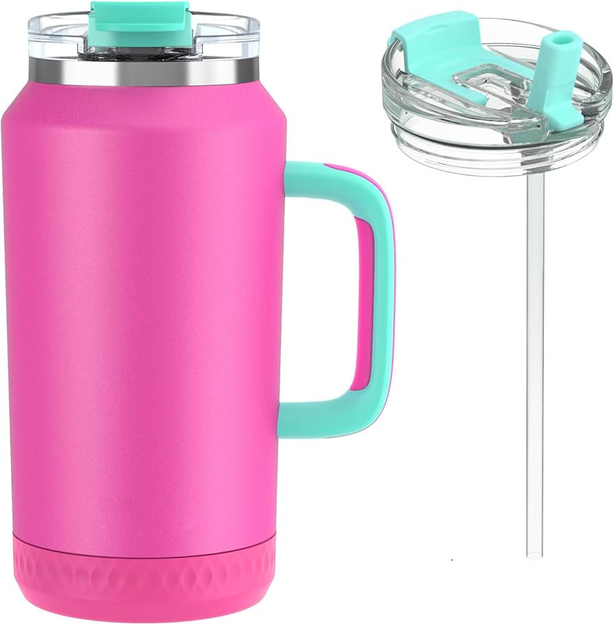 Hydraful 64 oz Tumbler with Handle and Straw - 100% Leak-Proof - Insulated Cup Reusable Stainless... | Amazon (US)