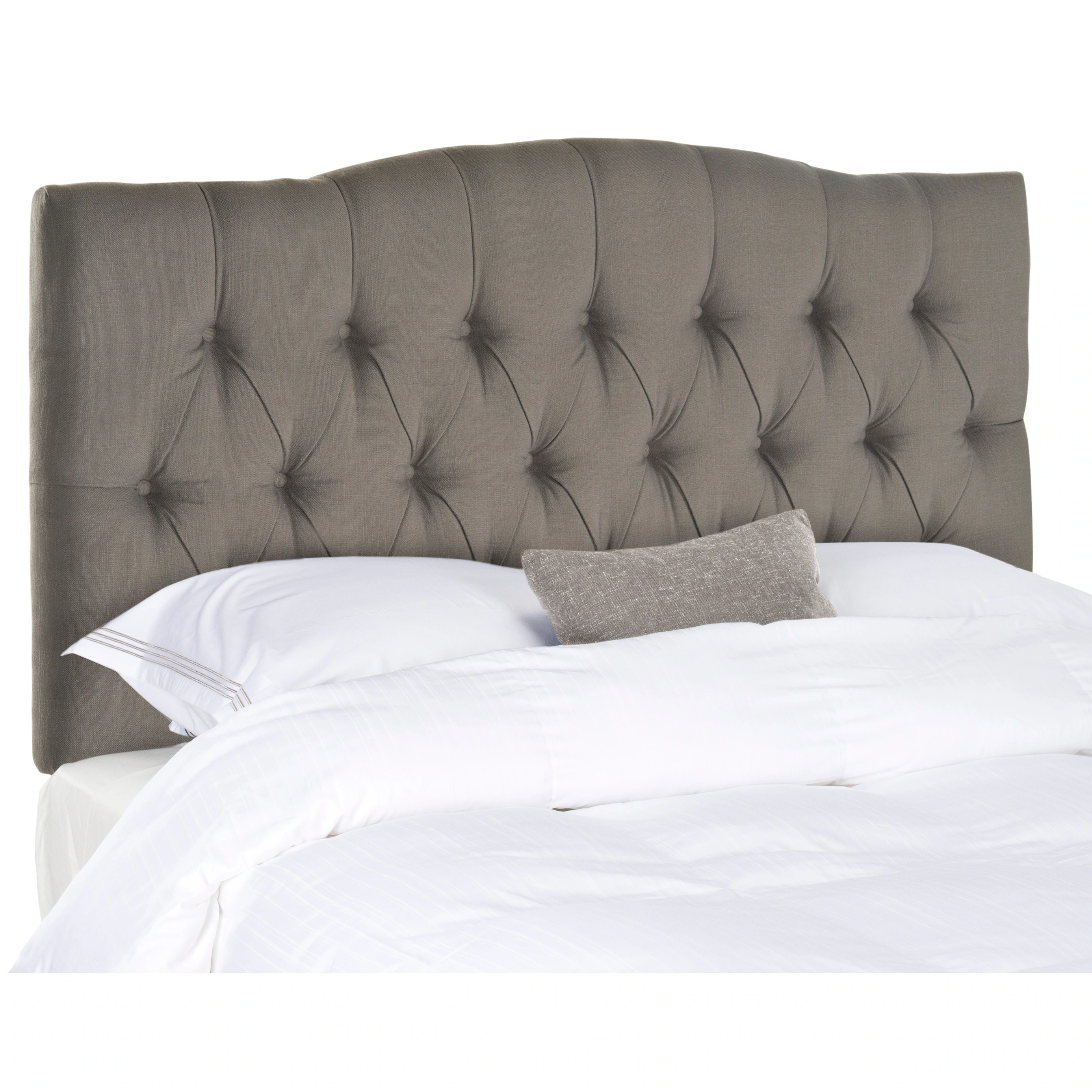 SAFAVIEH Axel Arctic Grey Upholstered Tufted Headboard (King) | Bed Bath & Beyond