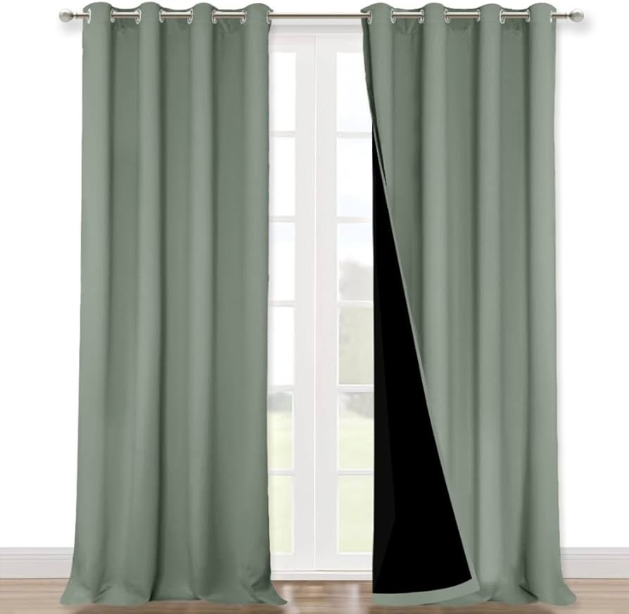 NICETOWN Full Shading Curtains for Windows, Super Heavy-Duty Black Lined Blackout Curtains for Be... | Amazon (US)
