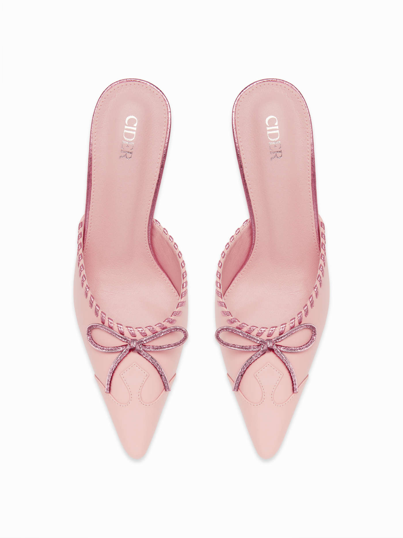 Valentine BOWKNOT BRAIDED DECOR MULE HEELS For Daily Casual Date Work | Cider