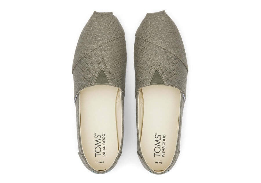 Women's Grey Eco Refibra Diamond Pattern Woven Alpargatas | TOMS | TOMS (US)