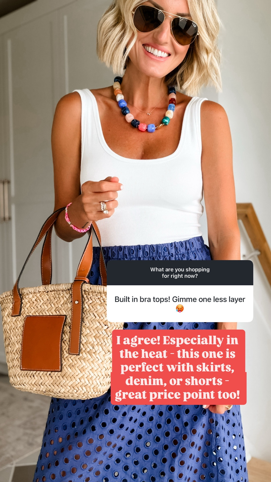 This ribbed white tank with the built-in bra is a summer must-have! You can style this with any bottom honestly! And, the price point on this is so good! Wearing S!

Loverly Grey, tank top, summer staples, summer basics 

#LTKSeasonal