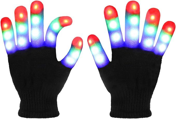 Jofan LED Light Up Gloves LED Gloves Rave Cool Toys for Kids Teens Boys Girls Christmas Stocking ... | Amazon (US)