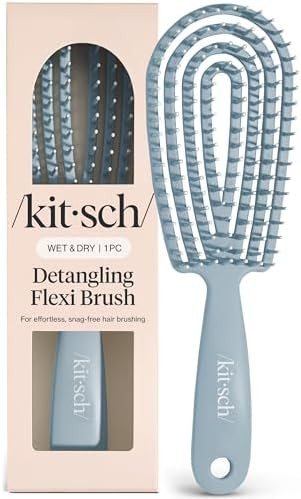 Kitsch Flexi Flow Detangler Brush, Hair Brushes For Women - Haze Blue | Brush Detangler for Women... | Amazon (US)