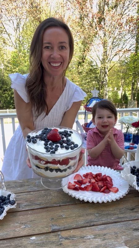 No bake summer trifle!! This is so easy to make ! Lining my trifle dish here! 

#LTKSeasonal #LTKfamily