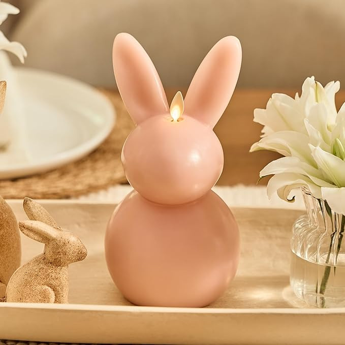 Luminara Easter Bunny Candle- Dusky Rose 4.5" x 4.5" x 8.5"- Flameless Real-Flame Holiday-Inspire... | Amazon (US)