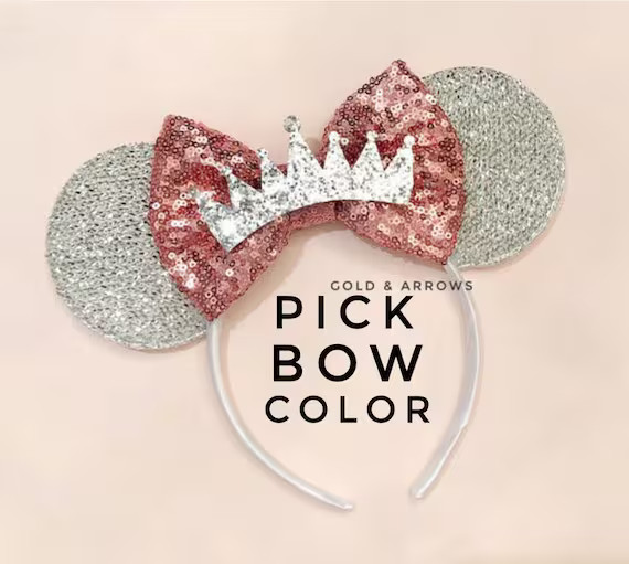 Princess Mickey Ears Custom Minnie Ears  Sparkly Mickey | Etsy | Etsy (US)