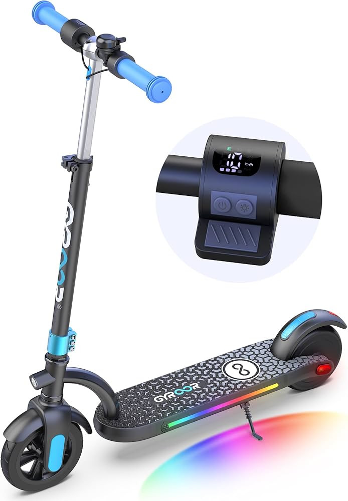 Gyroor H40 Kids Electric Scooter with 180W Motor & LED Visible Display, 10 Mph, Colorful Lights, ... | Amazon (US)
