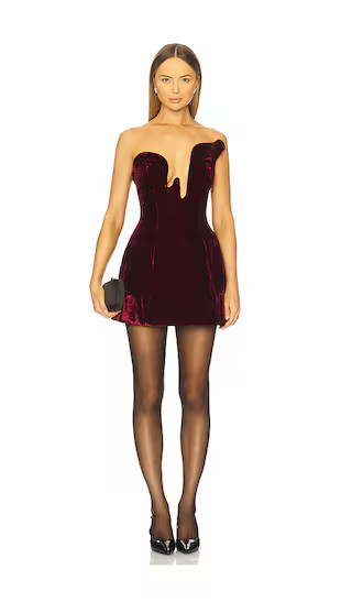 Rosalyn Hourglass Mini Dress in Burgundy | Revolve Clothing (Global)