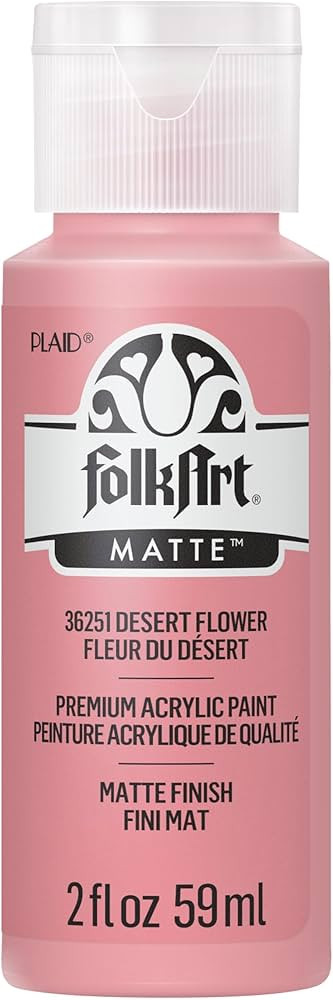 FolkArt Acrylic Craft Paint, Desert Flower 2 fl oz Premium Matte Finish Paint, Perfect For Easy T... | Amazon (US)