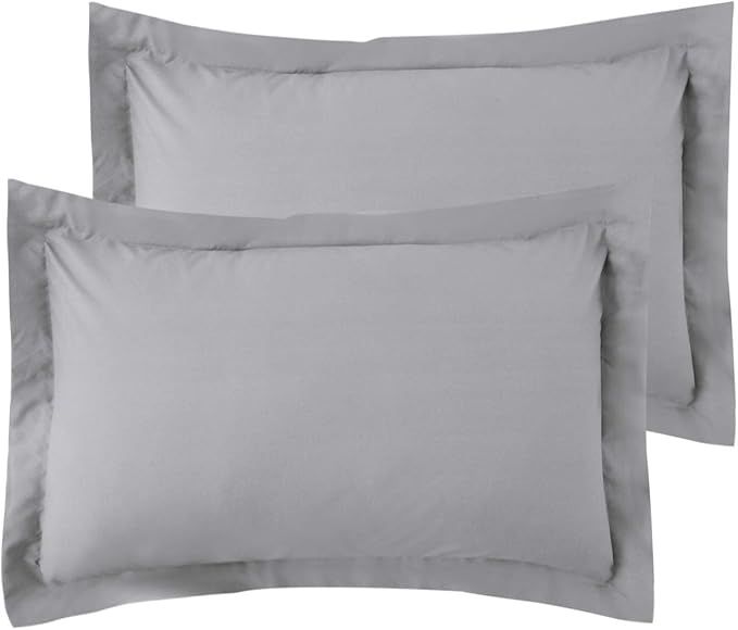 Bedsure Standard Pillow Shams Set of 2, Brushed Microfiber Light Grey Bed Pillow Shams for Queen ... | Amazon (US)