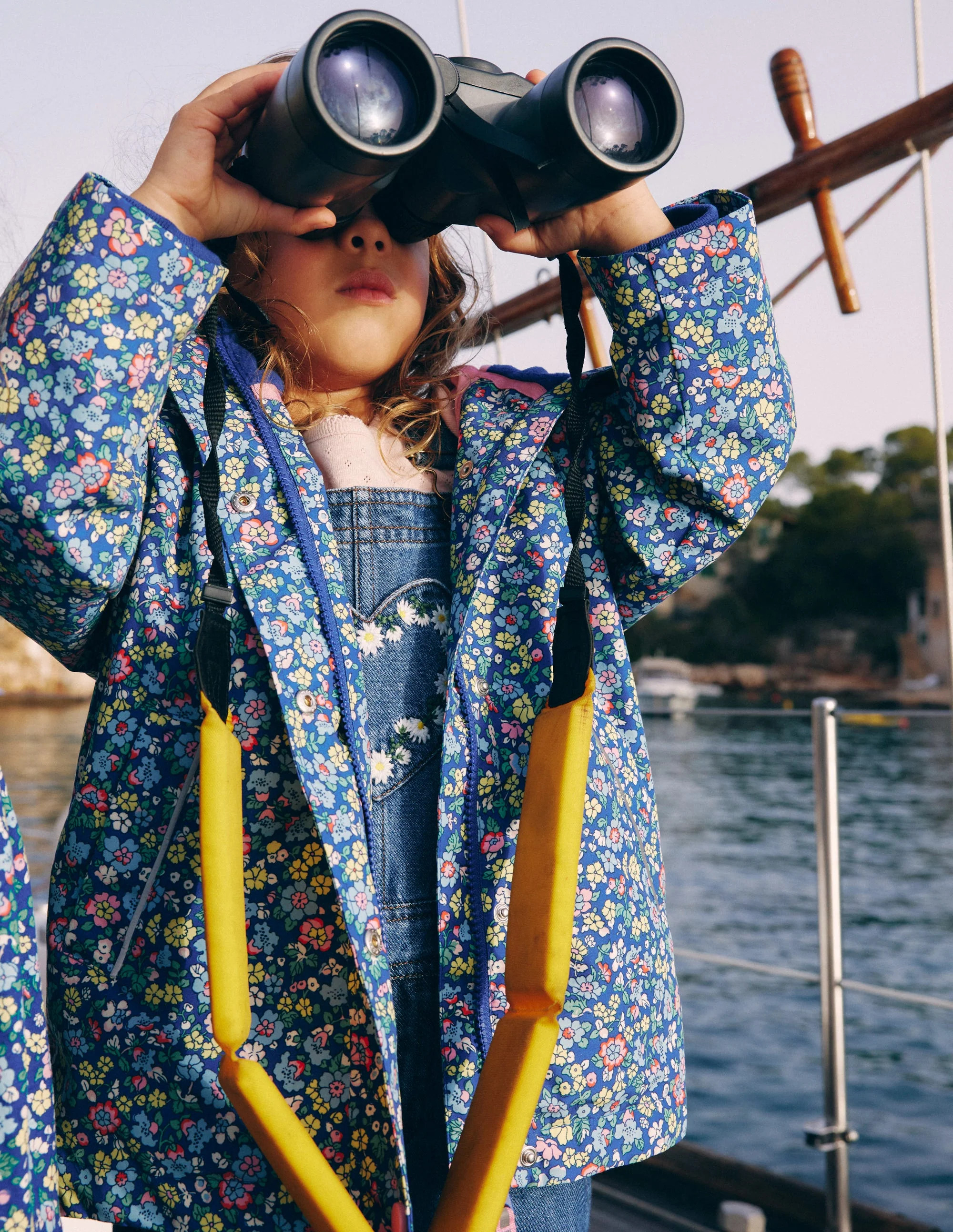 Waterproof Fisherman's Jacket-Sapphire Blue Nautical Floral | Boden (US)