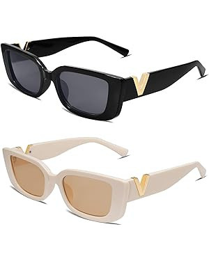 Allarallvr Rectangle Sunglasses for Women 90s Retro Trendy Y2K Classical Vintage Square Shades AR... | Amazon (US)