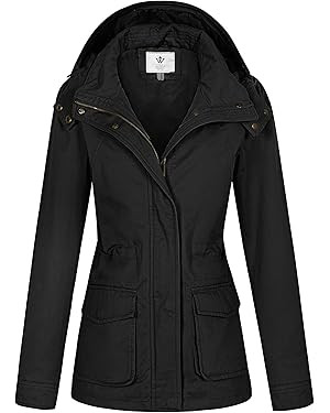 WenVen Women's Anorak Military Jacket Lightweight Casual Cotton Coat with Hood | Amazon (US)