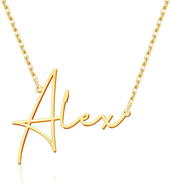 Yopicks Custom Name Necklace Personalized, 18K Gold Plated Sterling Silver Name Necklace for Wome... | Amazon (US)