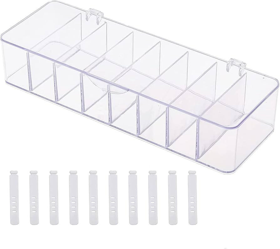 Clear Cable Storage Box,Cable Organizer Box Plastic Charger Cord Organizer Box Storage Desktop Da... | Amazon (US)