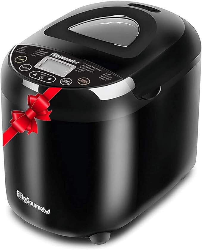 Elite Gourmet EBM8103B Programmable Bread Maker Machine 3 Loaf Sizes, 19 Menu Functions Gluten Fr... | Amazon (US)