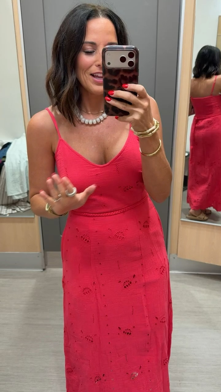 This Target dress is giving designer vibes without the designer price tag ❤️

The prettiest pop of color for summer, vacation dinners, weddings, date nights, and everything in between. It’s lightweight, flattering, and one of those dresses that makes you feel instantly put together.

Size XS
5'3 for reference

#targetstyle #targetfinds #targetfashion #summerdress #vacationoutfit #datenightoutfit #weddingguestdress #affordablefashion #lookforless #summerstyle #targethaul #reddress #maxidress #ltkstyle #ltkfashion #summeroutfitinspo