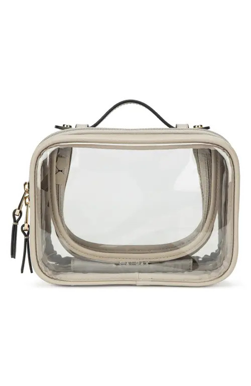 CALPAK Small Clear Cosmetics Case in Stone at Nordstrom | Nordstrom