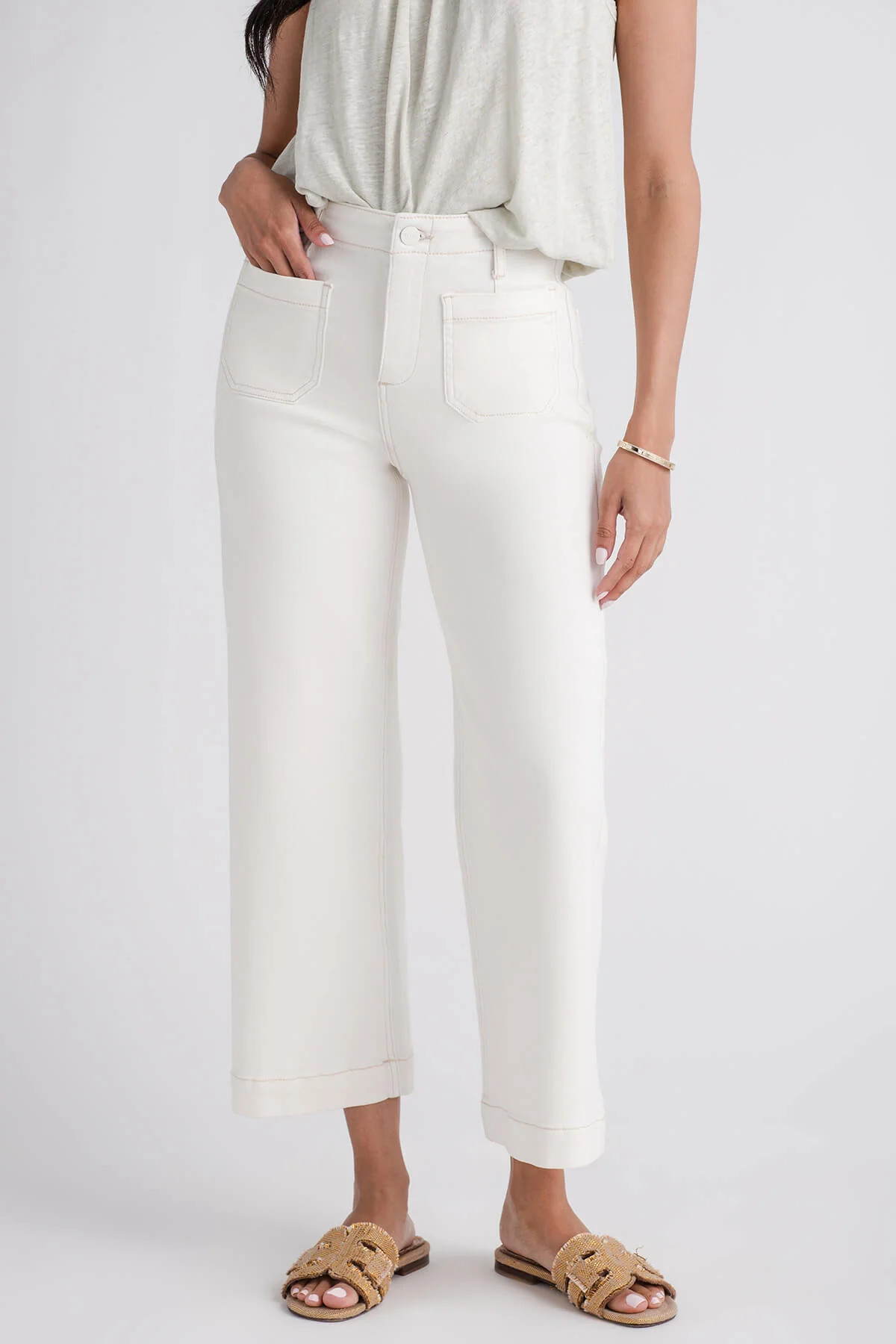 Risen Amelia Cropped Patch Pocket Jeans | Social Threads