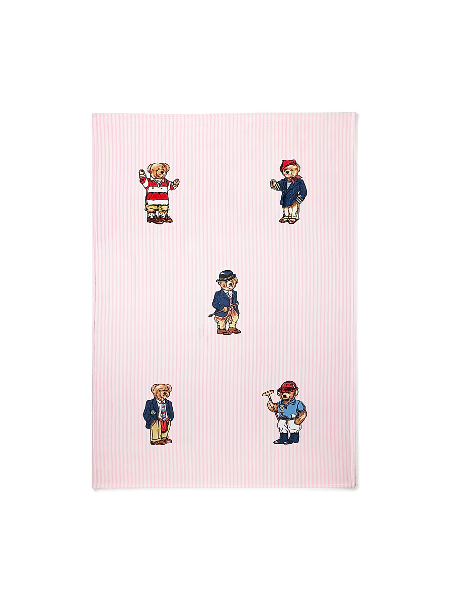 Polo Bear Striped Throw Blanket - Pink | Saks Fifth Avenue