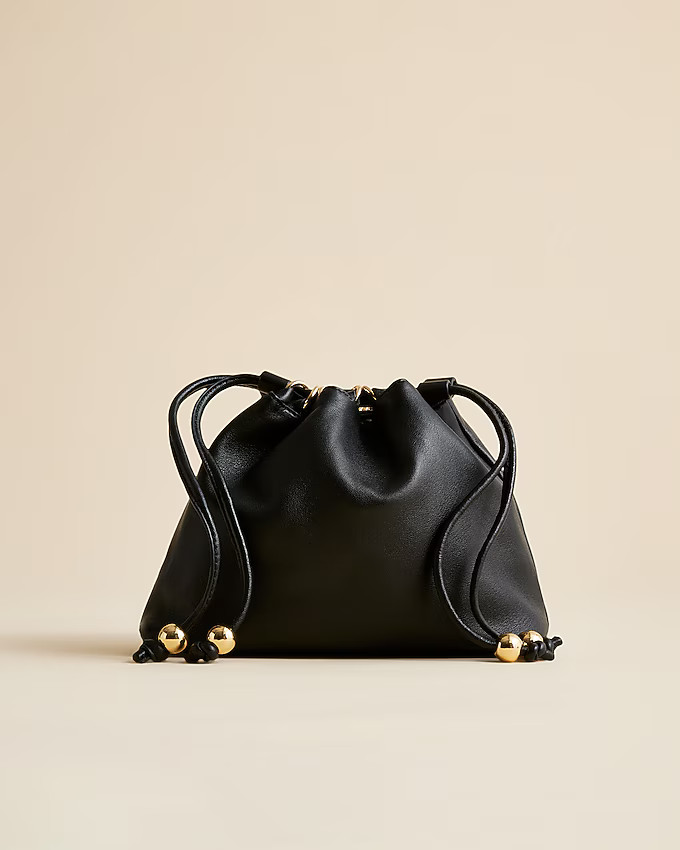 Drawstring pouch bag in leather | J. Crew US