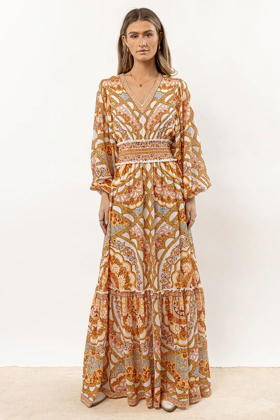 Astoria Printed Maxi Dress | Bohme