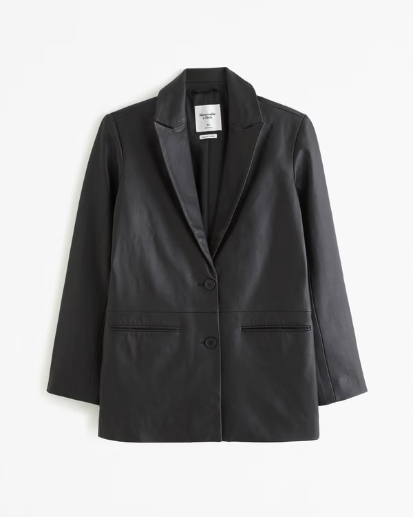 Women's Genuine Leather Blazer | Women's New Arrivals | Abercrombie.com | Abercrombie & Fitch (US)