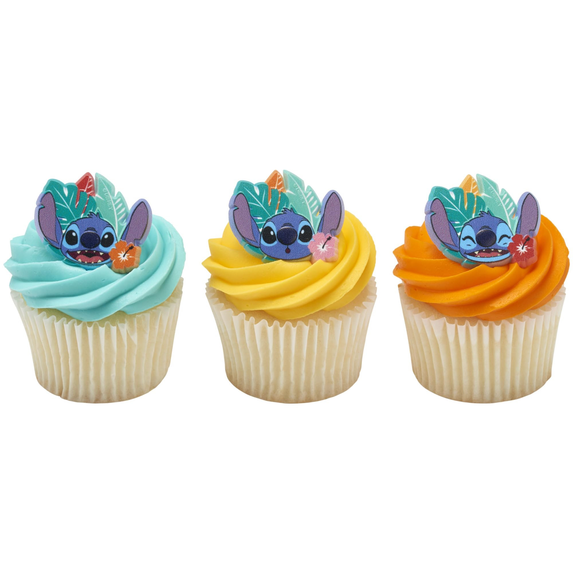 DecoPac Disney's Stitch 'Ohana Cupcake Rings, 24 Lilo & Stitch Cupcake Decorations For Birthday P... | Amazon (US)