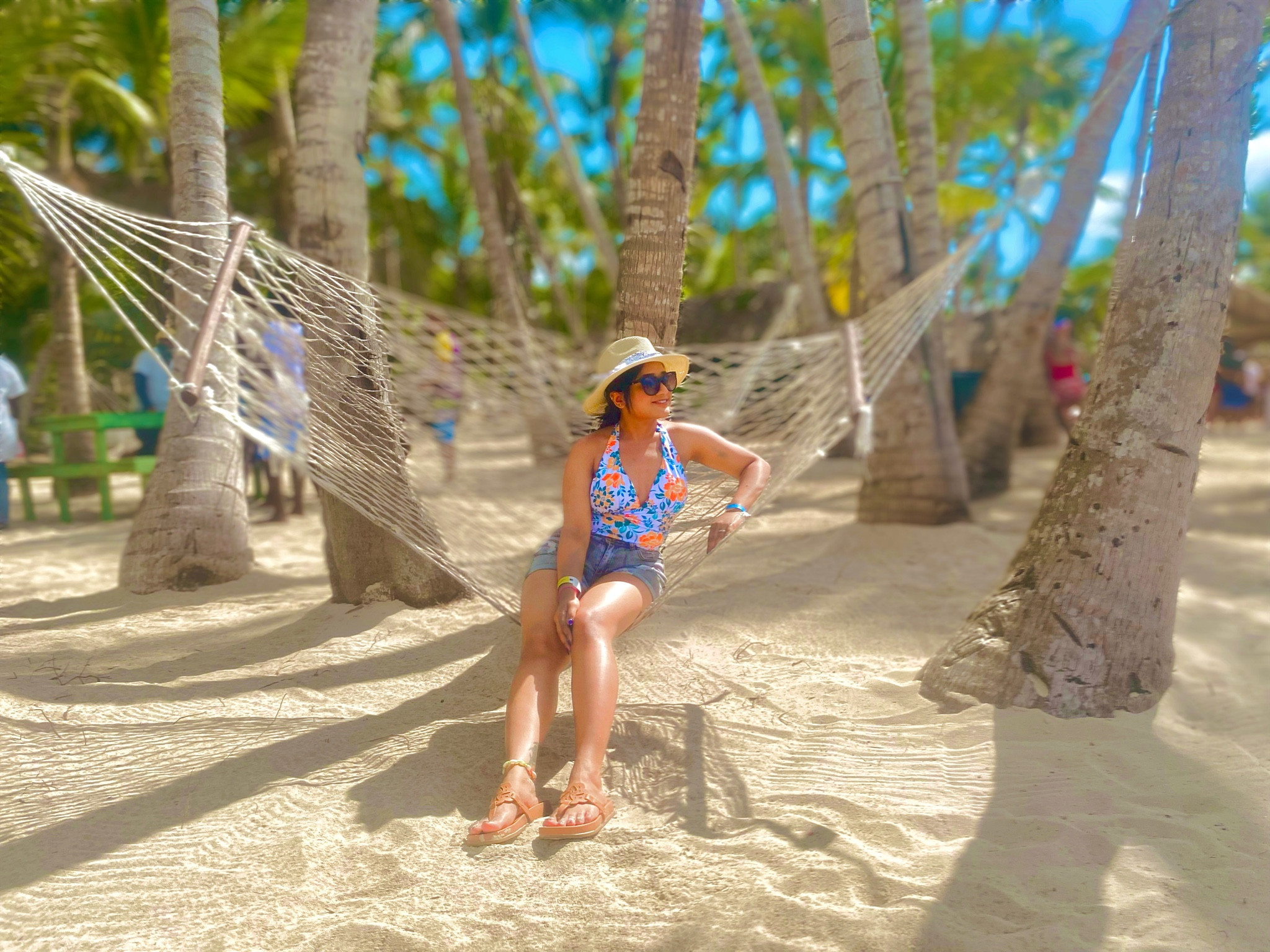 A beach vacation outfit 
Swimsuit, denim shorts,hat

#LTKSeasonal #LTKstyletip #LTKtravel