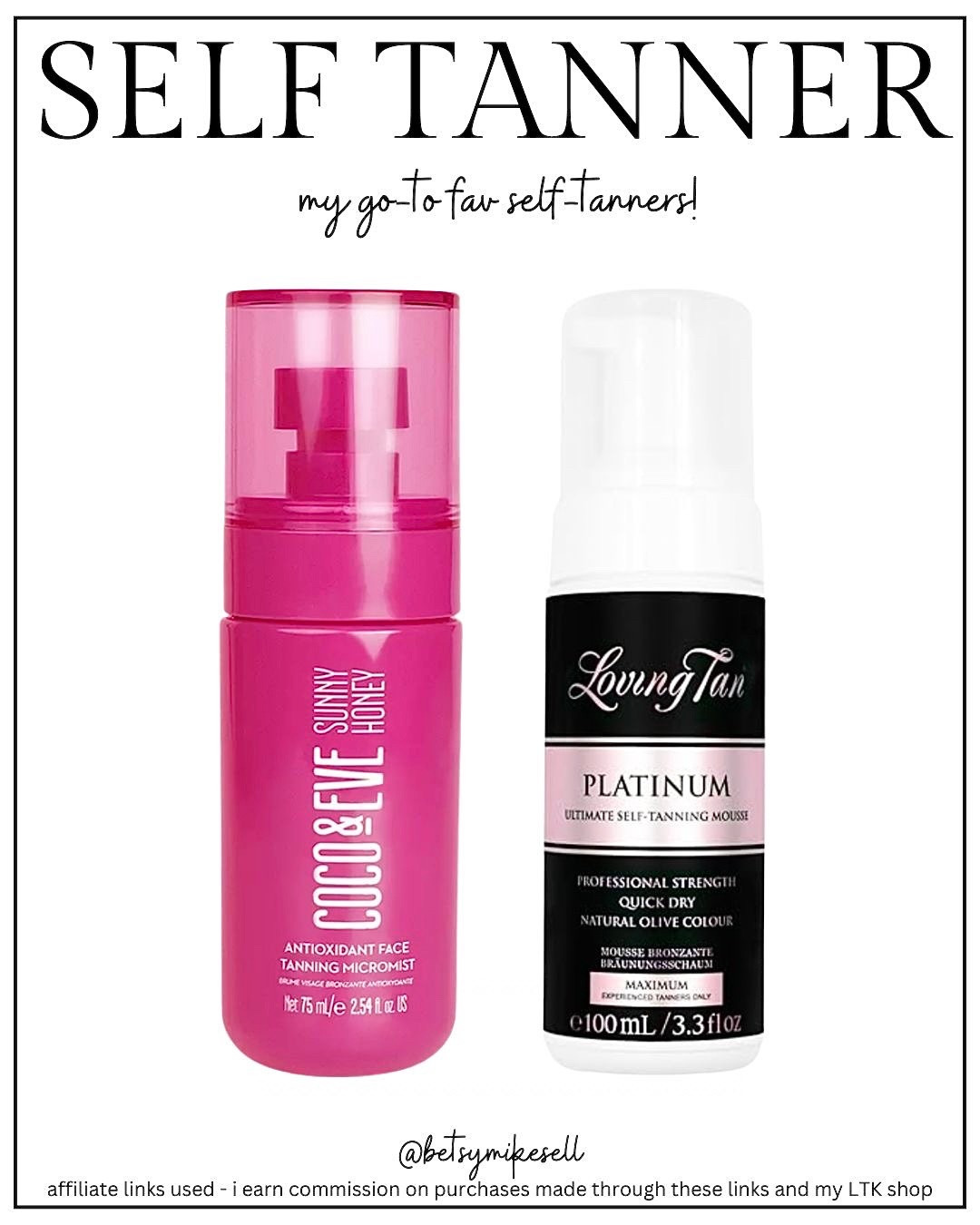 code BETSYPLEX works for loving tan and code BETSY20 for coco & eve ♥️

my all time fav self-tanners! i use the coco & eve spray on my face, and the loving tan 2 hr platinum on my body. 

#LTKSpringSale #LTKSeasonal #LTKSwim