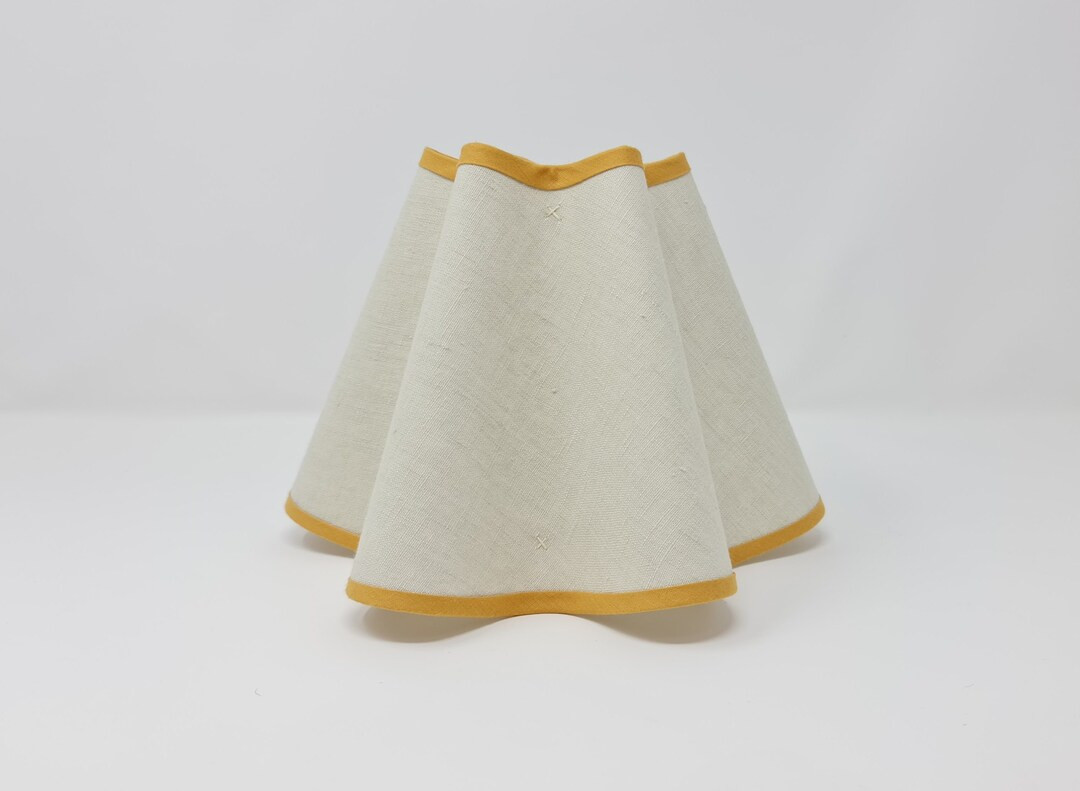 LINEN LAMPSHADE  WAVY  Natural  Flat Bottom  Clip on Light - Etsy | Etsy (US)