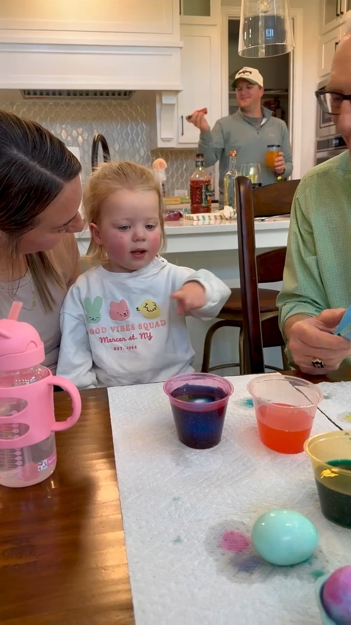 springtime memories in the making 💕🐣 Rome had the best time dyeing Easter eggs with Grandpa — and of course, she did it in the cutest spring outfit. Linked some of my favorite baby girl + toddler clothes for spring! Think soft pastels, comfy dresses, and sweet little details 🌸✨

#LTKKids #LTKFindsUnder100 #LTKBaby
