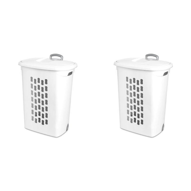 Sterilite Ultra™ Wheeled Laundry Hamper Plastic, White, Set of 2 | Walmart (US)