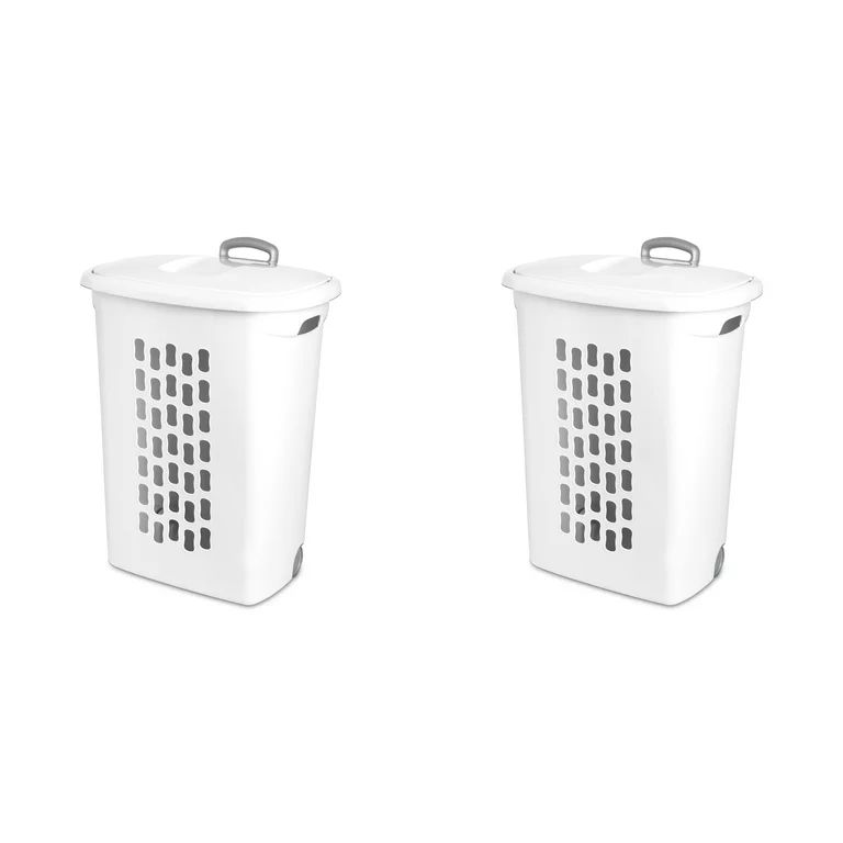 Sterilite Ultra™ Wheeled Laundry Hamper Plastic, White, Set of 2 | Walmart (US)