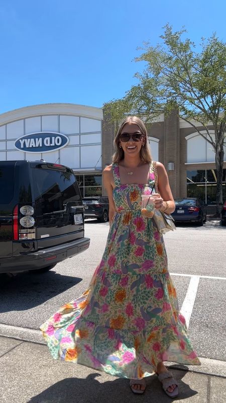 OOTD! obsessed with this new maxi dress! The back is SO cute and it could totally be dressed up or down! Loving the colorful print! I’m wearing a size small! 

Summer outfit
Moreewithmo
Spell
Maxi dress 

#LTKStyleTip #LTKWedding #LTKParties