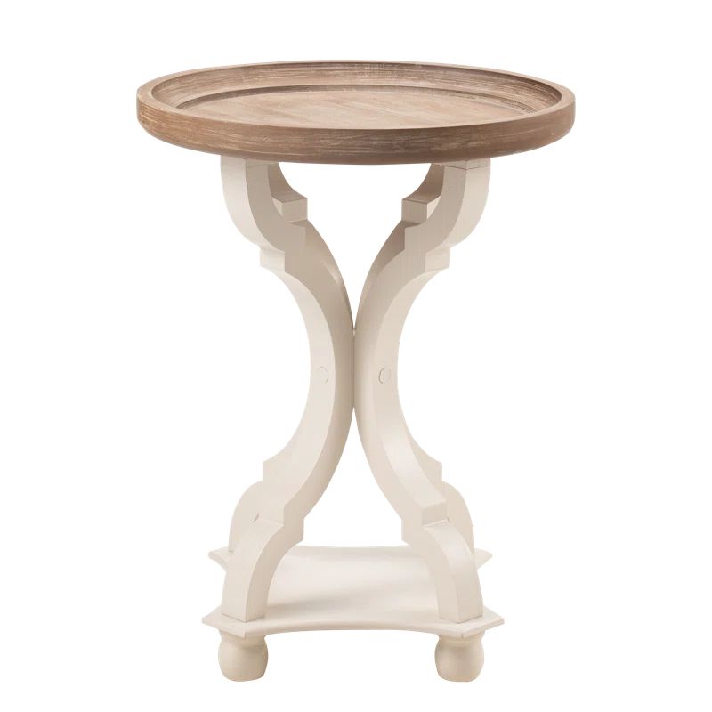 Plaisance Rustic Farmhouse Cottage Core Accent End Table, Natural Tray Top Side Table Nightstand | Wayfair North America