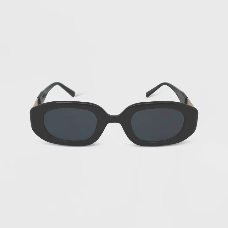 Women's Solid Plastic Oval Sunglasses - Wild Fable™ Black | Target