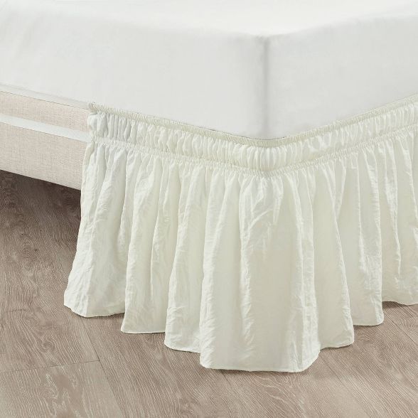 Ruched Ruffle Elastic Easy Wrap Around Bedskirt - Lush Décor | Target