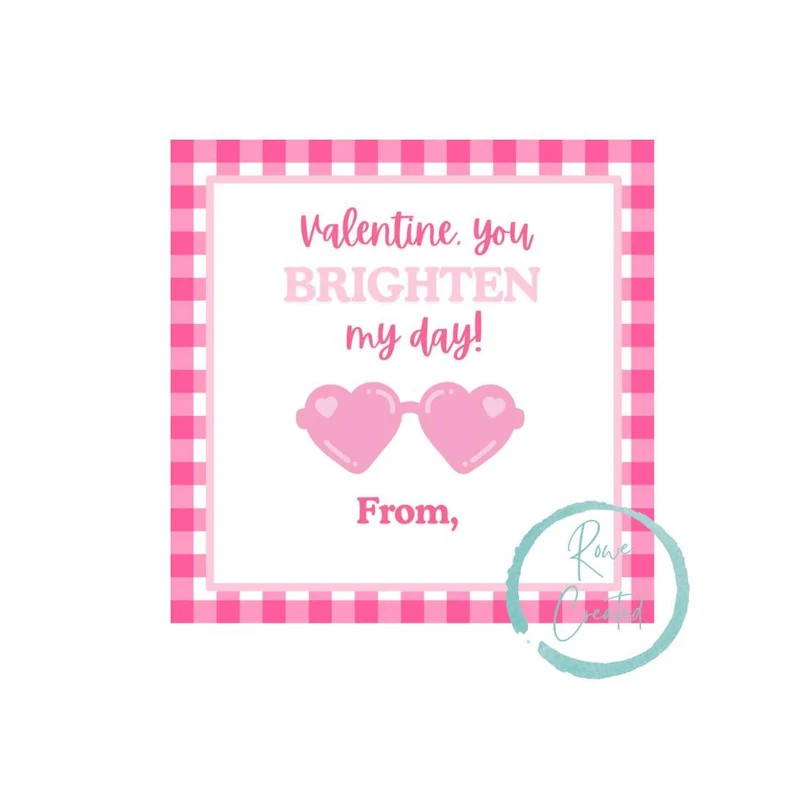 Valentine Printable Sunglasses Class Valentine Digital Download - Etsy | Etsy (US)