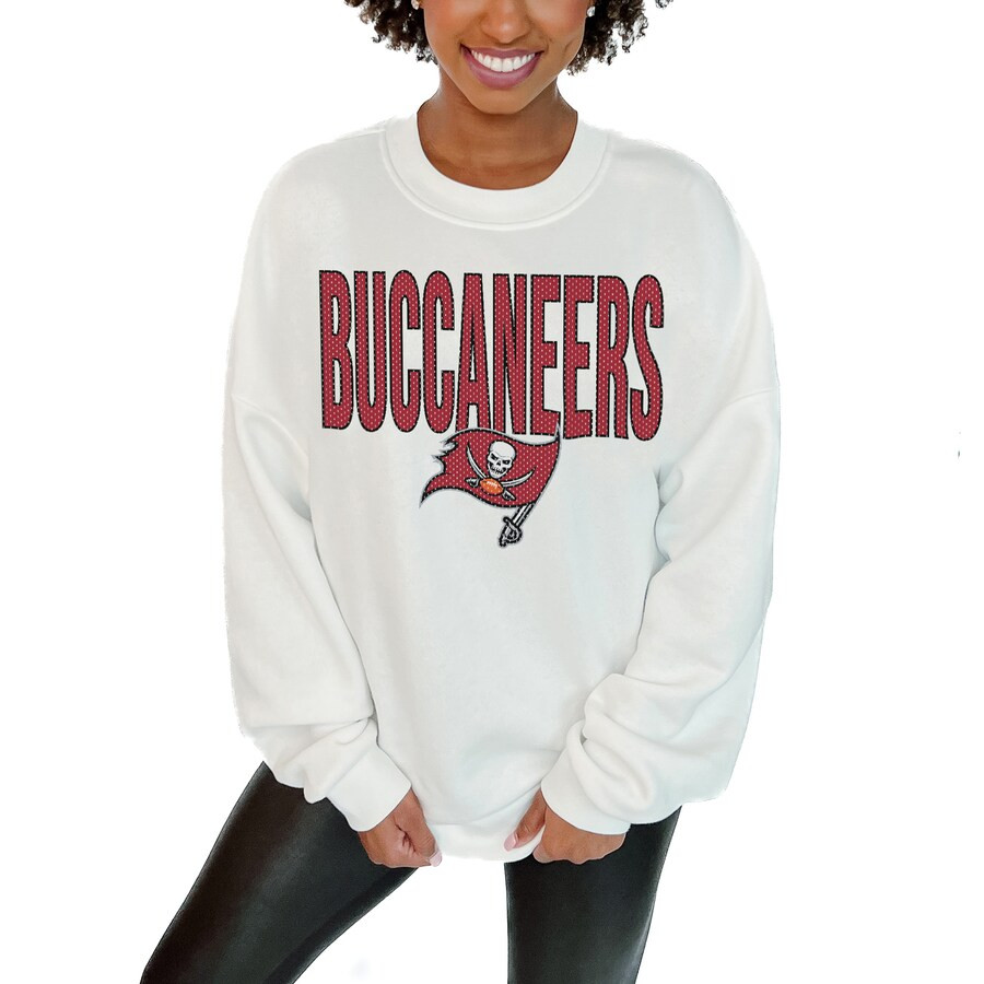 Women's Tampa Bay Buccaneers  Gameday Couture White  Just Go With It Oversized Long Sleeve Crewne... | NFL Shop