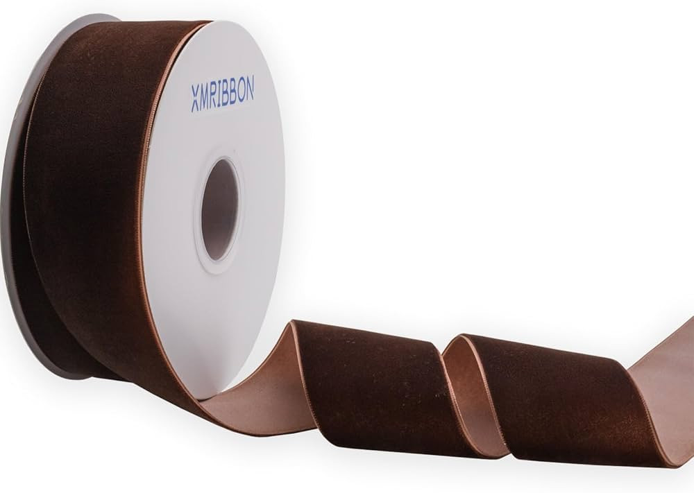 Coffee Velvet Ribbon Single Sided,2 Inch by 10 Yards Spool (Brown) | Amazon (US)